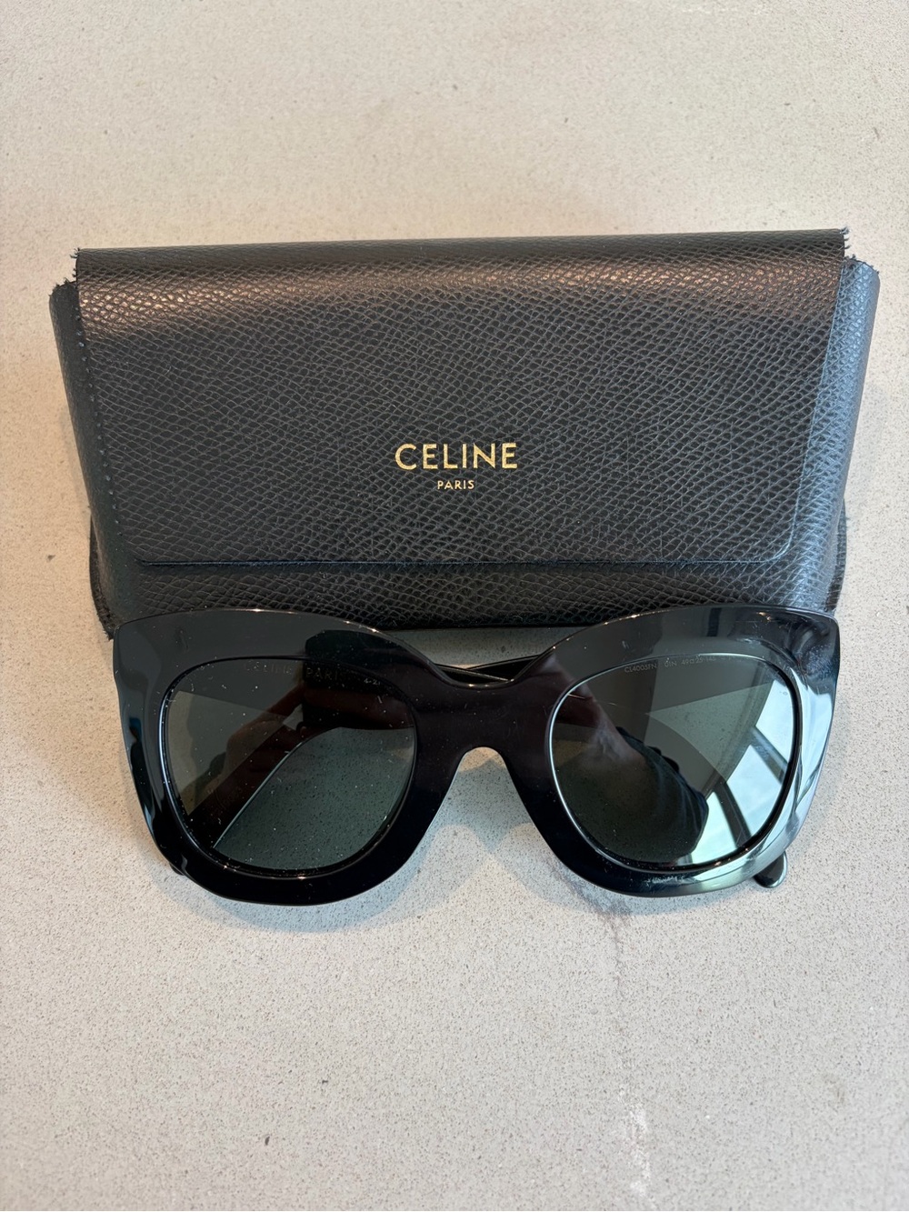 Celine Black Cat-Eye Sunglasses with Dark Lenses